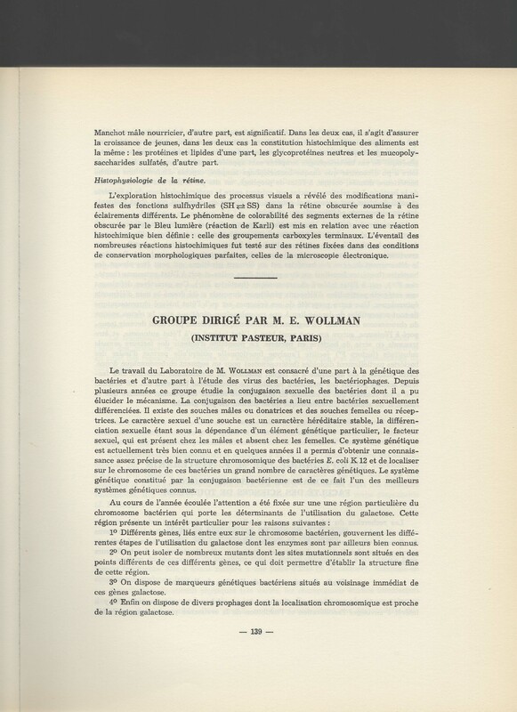 Rapport CNRS 1961-1962