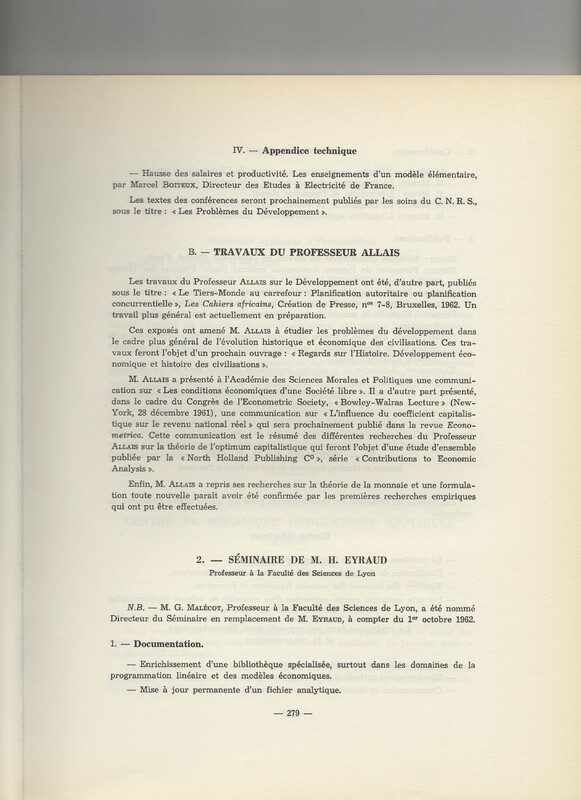 Rapport CNRS 1961-1962