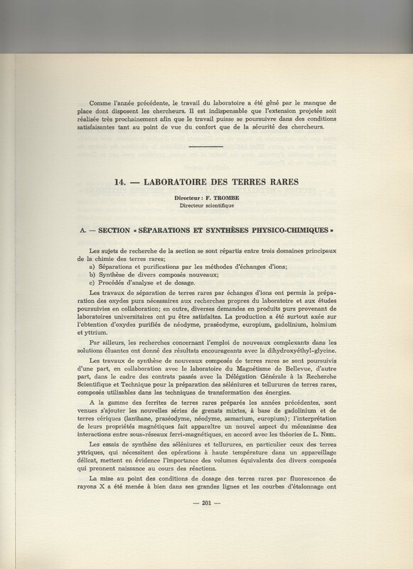 Rapport CNRS 1961-1962