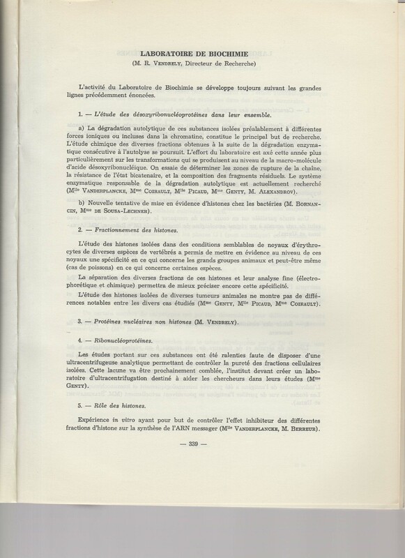 Rapport CNRS 1964-1965 Rapport CNRS 1964-1965