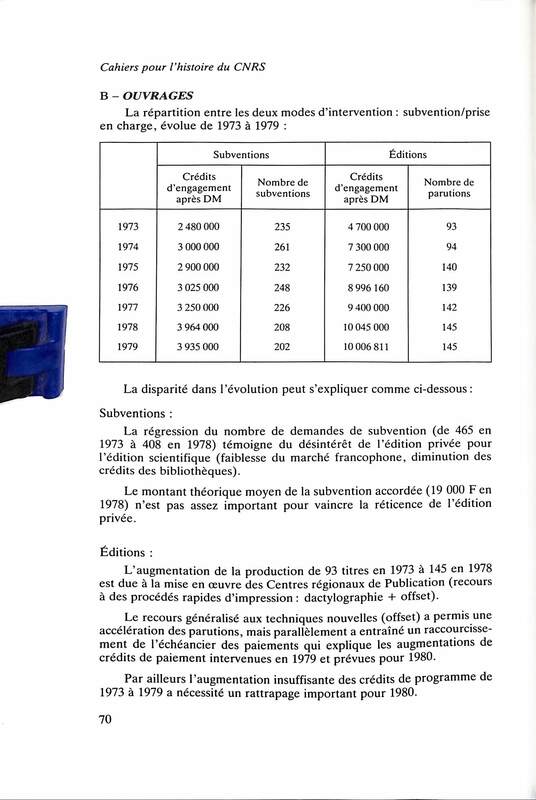 Cahiers pour l'histoire du CNRS 10 Cahiers pour l'histoire du CNRS 10