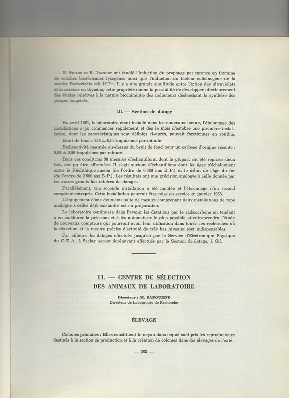Rapport CNRS 1961-1962