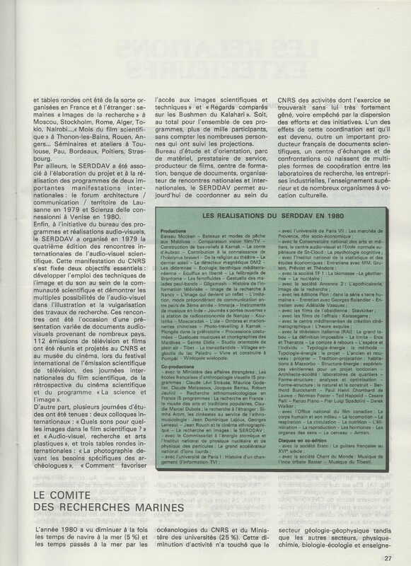 Rapport CNRS 1979-1980 Rapport CNRS 1979-1980