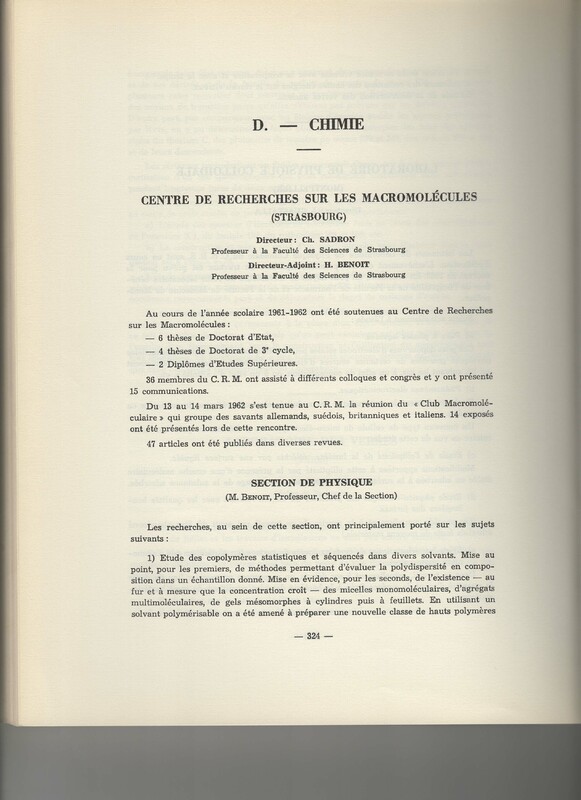 Rapport CNRS 1961-1962