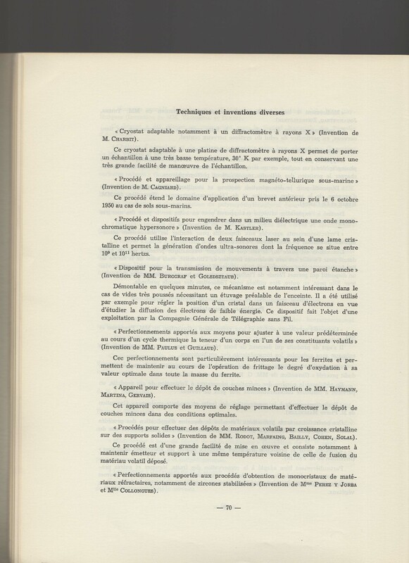 Rapport CNRS 1964-1965 Rapport CNRS 1964-1965