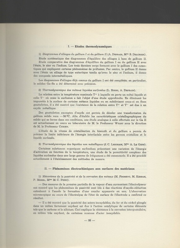 Rapport CNRS 1961-1962