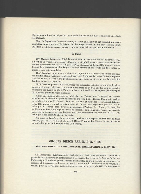 Rapport CNRS 1961-1962