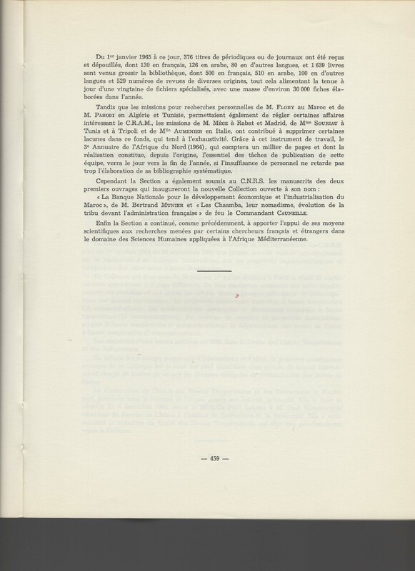 Rapport CNRS 1964-1965 Rapport CNRS 1964-1965