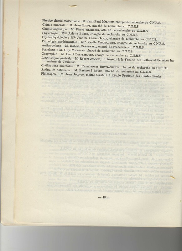 Rapport CNRS 1969