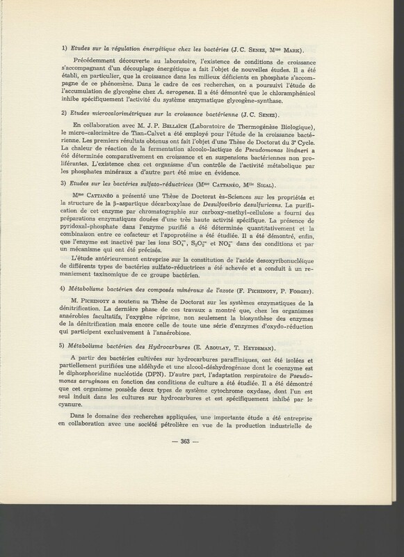 Rapport CNRS 1961-1962