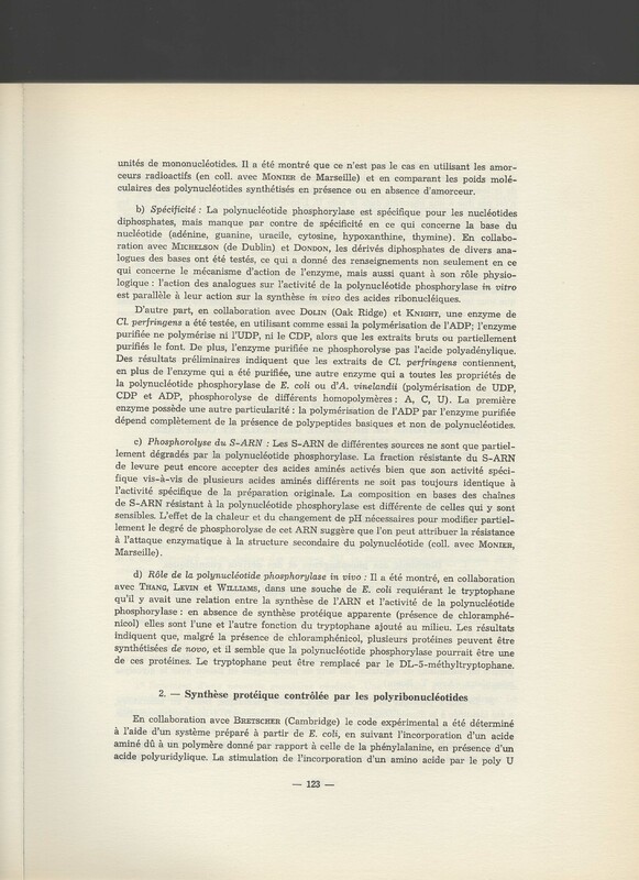 Rapport CNRS 1961-1962