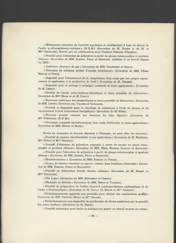 Rapport CNRS 1961-1962