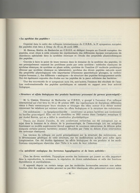 Rapport CNRS 1968 Rapport CNRS 1968