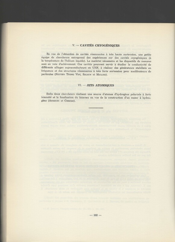 Rapport CNRS 1961-1962
