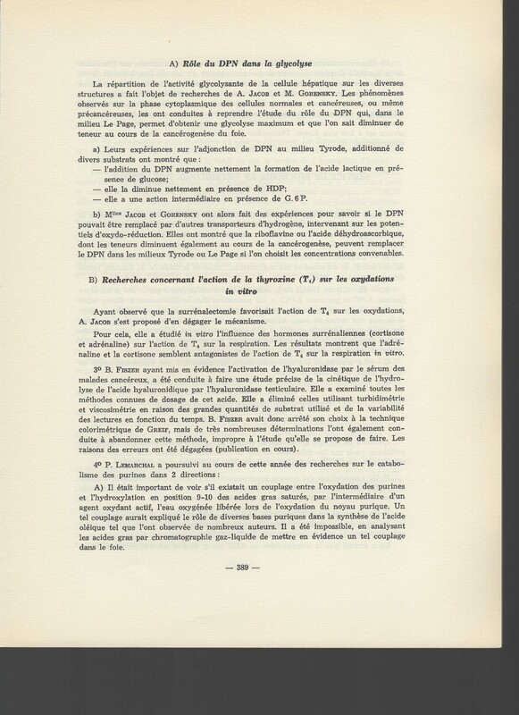 Rapport CNRS 1961-1962