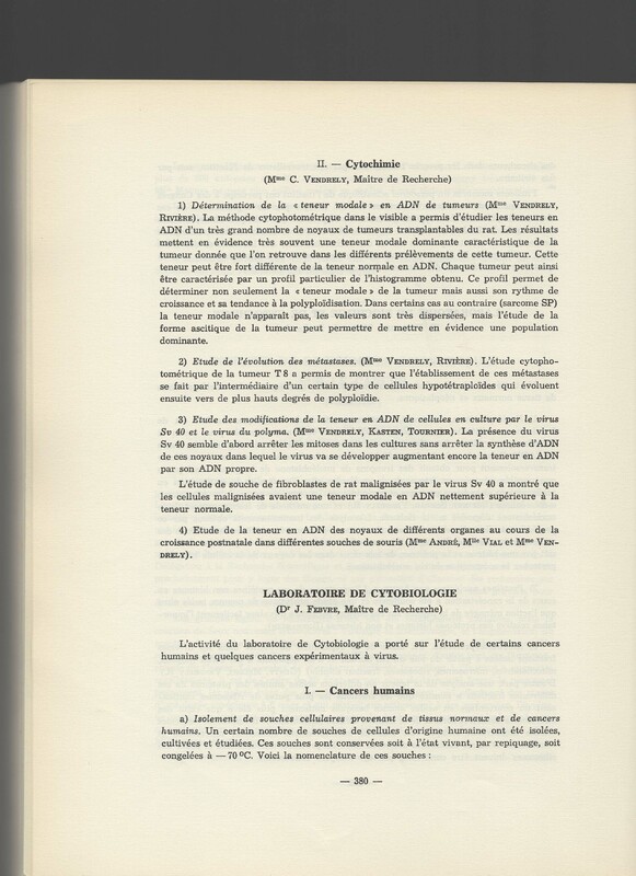 Rapport CNRS 1961-1962