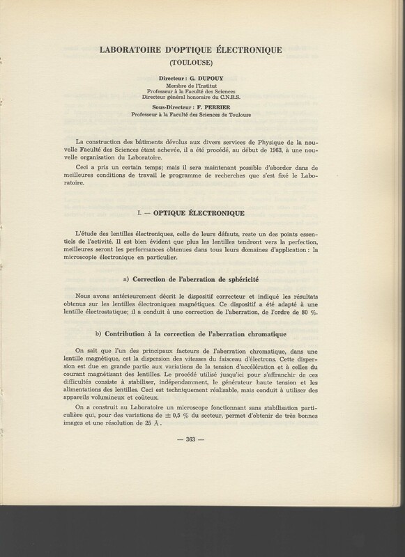Rapport CNRS 1962-1963 Rapport CNRS 1962-1963