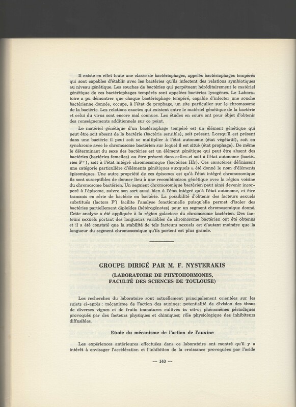 Rapport CNRS 1961-1962