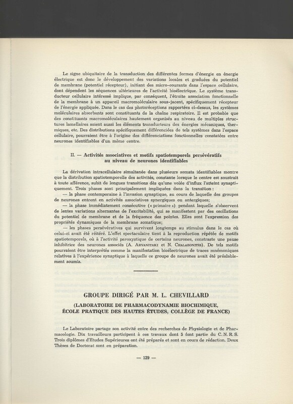 Rapport CNRS 1961-1962
