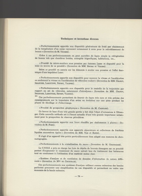 Rapport CNRS 1964-1965 Rapport CNRS 1964-1965