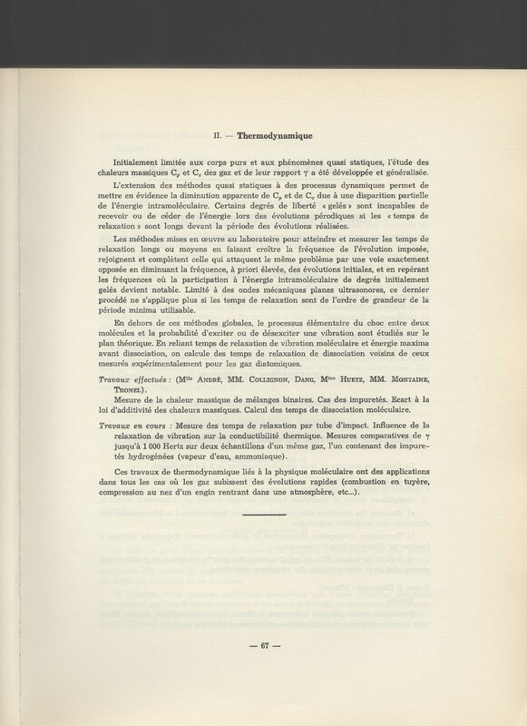 Rapport CNRS 1961-1962