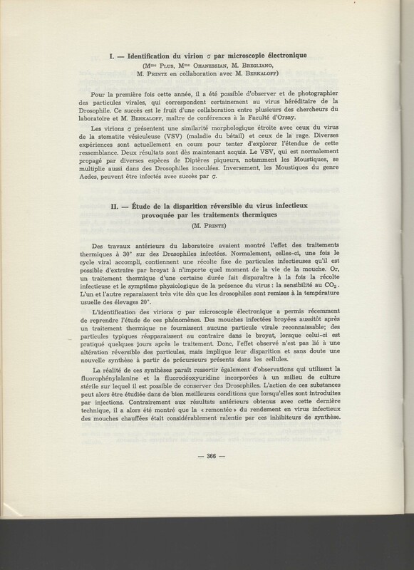 Rapport CNRS 1964-1965 Rapport CNRS 1964-1965