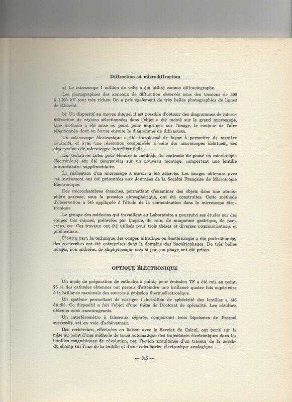 Rapport CNRS 1961-1962