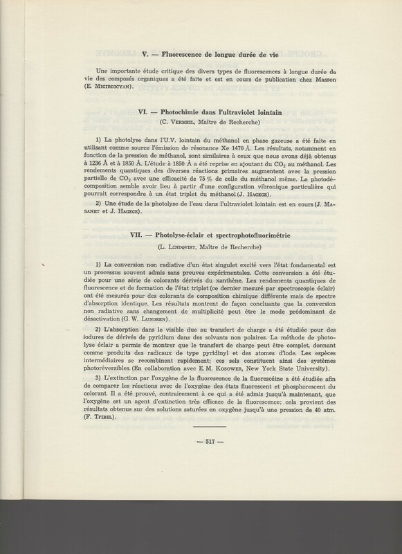 Rapport CNRS 1964-1965 Rapport CNRS 1964-1965
