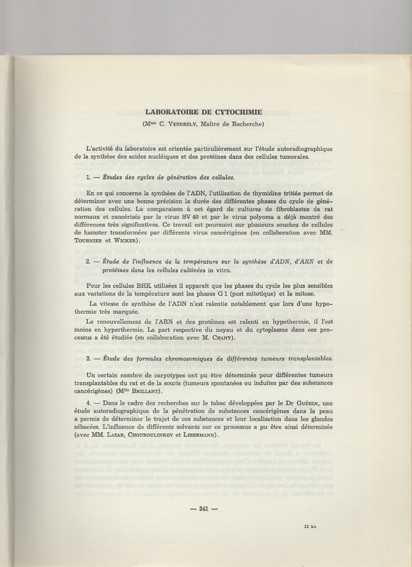 Rapport CNRS 1964-1965 Rapport CNRS 1964-1965