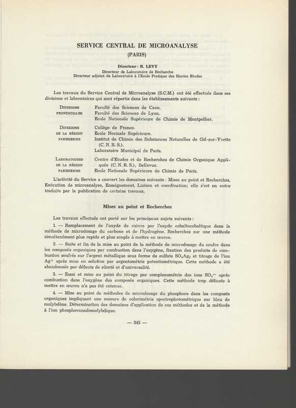 Rapport CNRS 1961-1962
