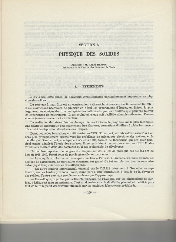 Rapport CNRS 1969
