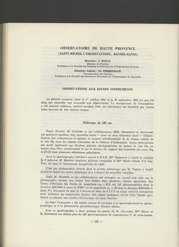 Rapport CNRS 1964-1965 Rapport CNRS 1964-1965