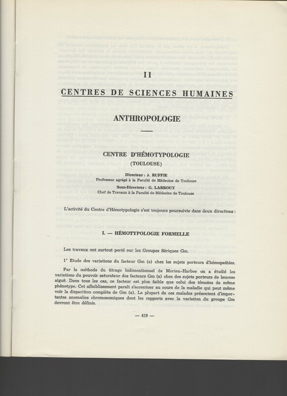 Rapport CNRS 1964-1965 Rapport CNRS 1964-1965