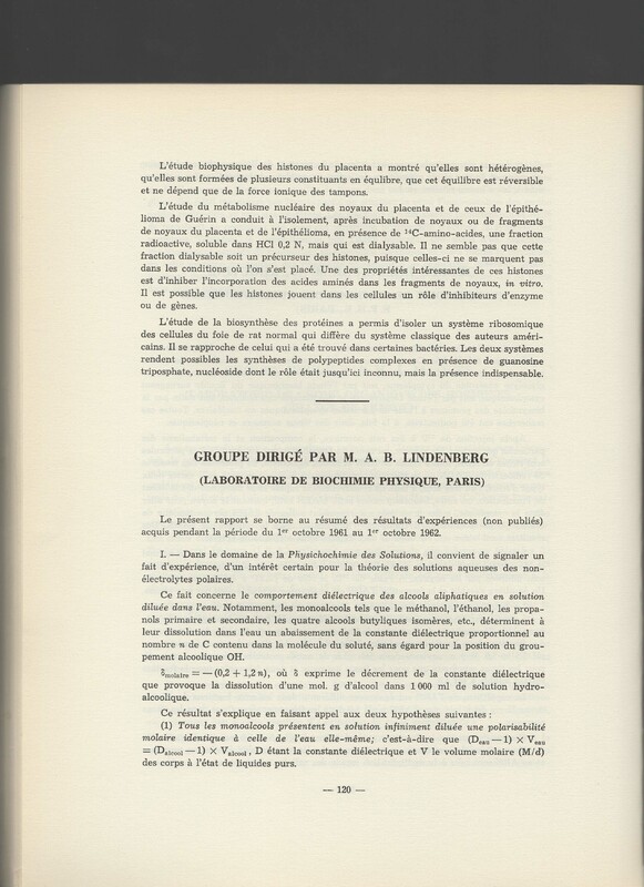 Rapport CNRS 1961-1962