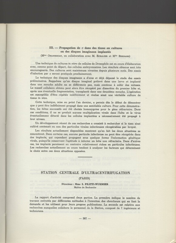 Rapport CNRS 1964-1965 Rapport CNRS 1964-1965
