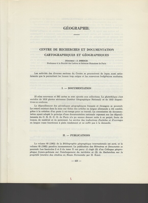 Rapport CNRS 1964-1965 Rapport CNRS 1964-1965