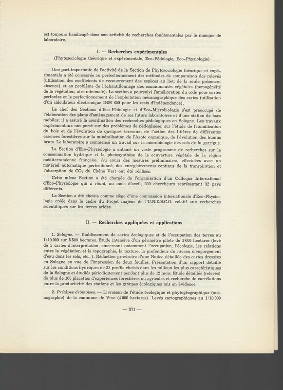 Rapport CNRS 1961-1962