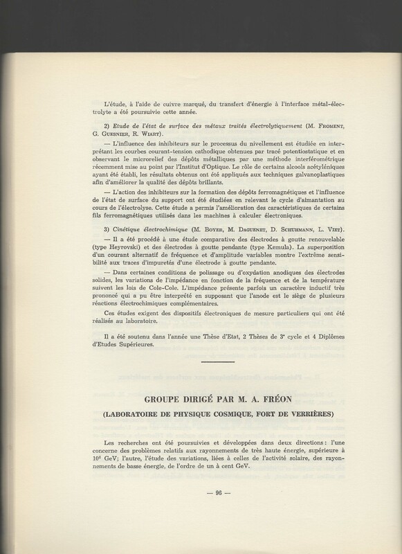 Rapport CNRS 1961-1962