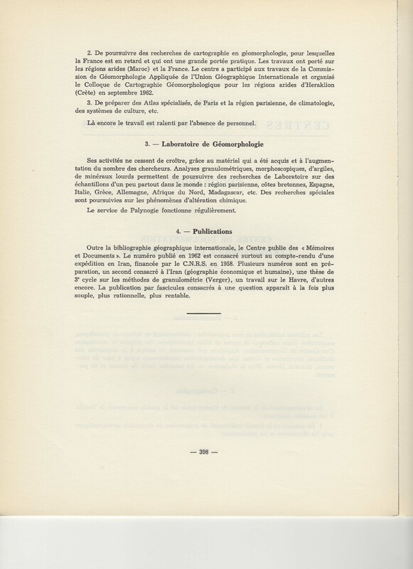 Rapport CNRS 1961-1962