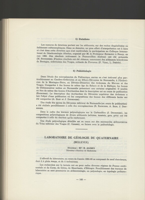 Rapport CNRS 1964-1965 Rapport CNRS 1964-1965