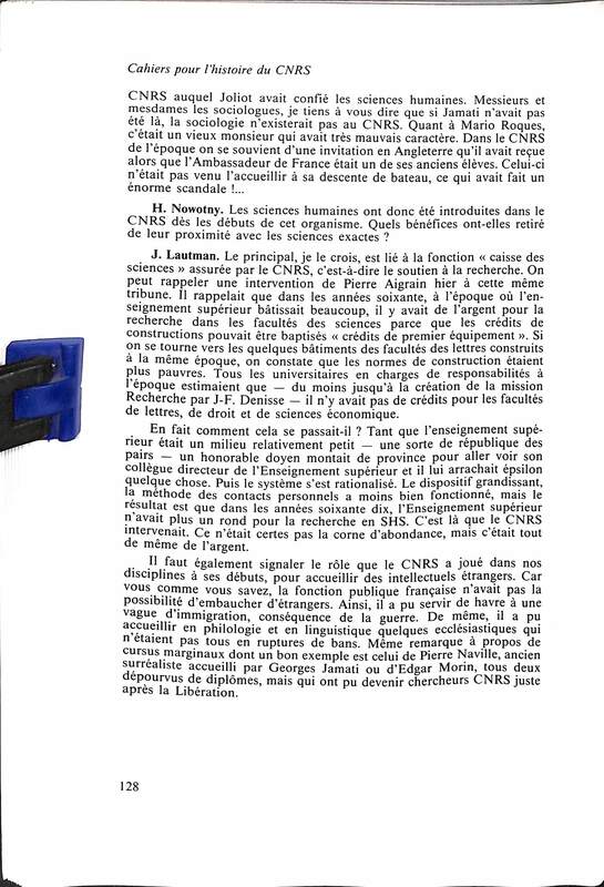 Cahiers pour l'histoire du CNRS 6 Cahiers pour l'histoire du CNRS 6