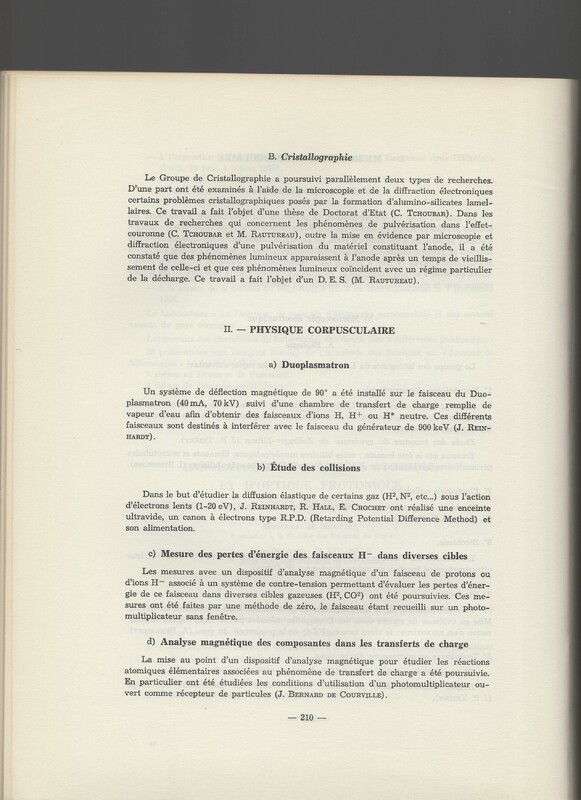 Rapport CNRS 1964-1965 Rapport CNRS 1964-1965