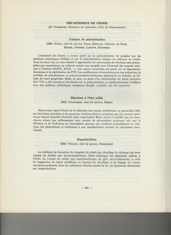 Rapport CNRS 1964-1965 Rapport CNRS 1964-1965