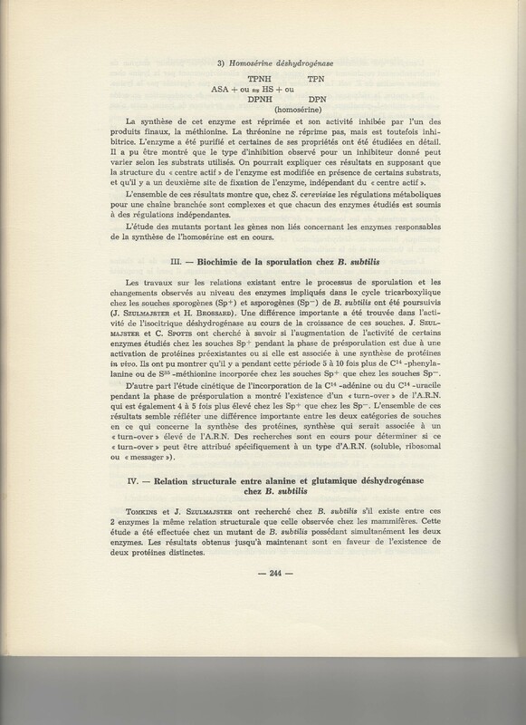 Rapport CNRS 1961-1962