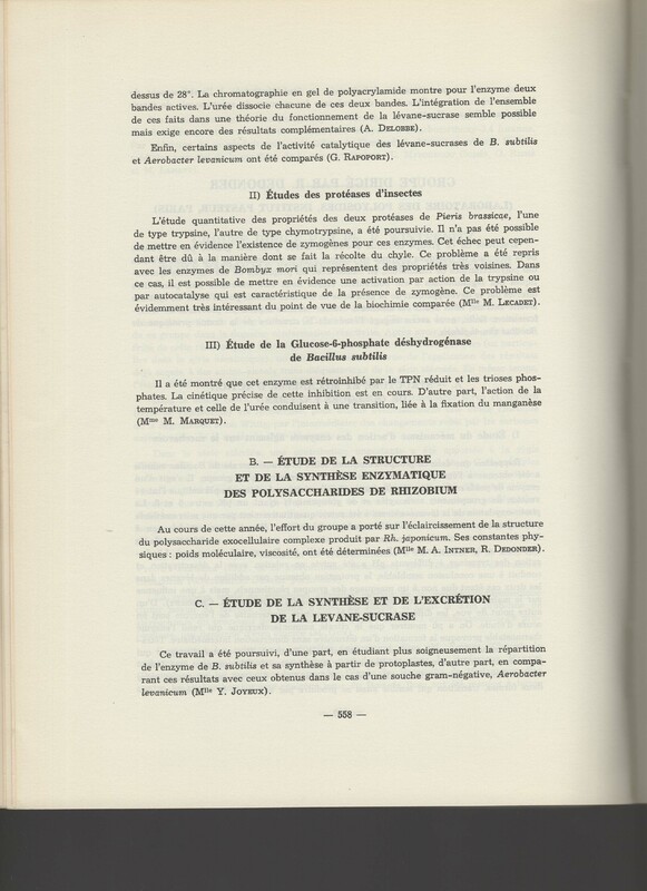 Rapport CNRS 1964-1965 Rapport CNRS 1964-1965