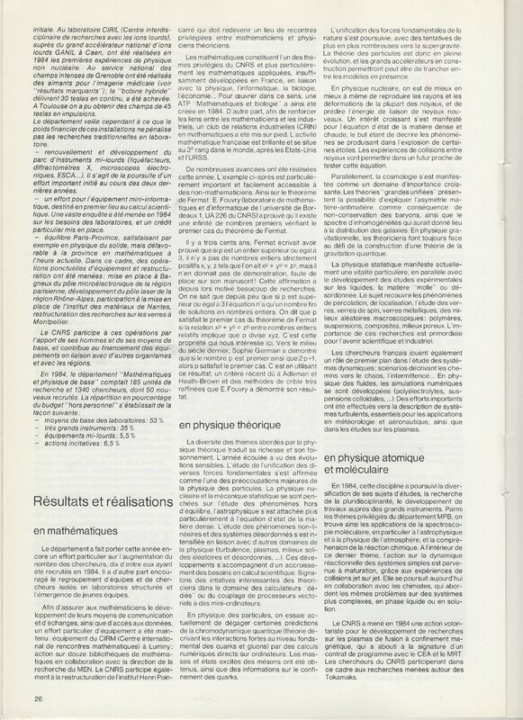 Rapport CNRS 1984 Rapport CNRS 1984