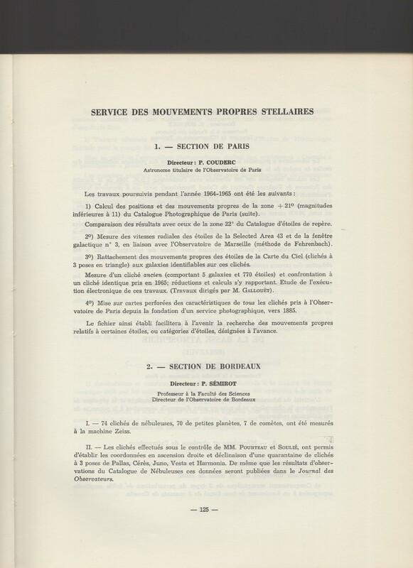Rapport CNRS 1964-1965 Rapport CNRS 1964-1965