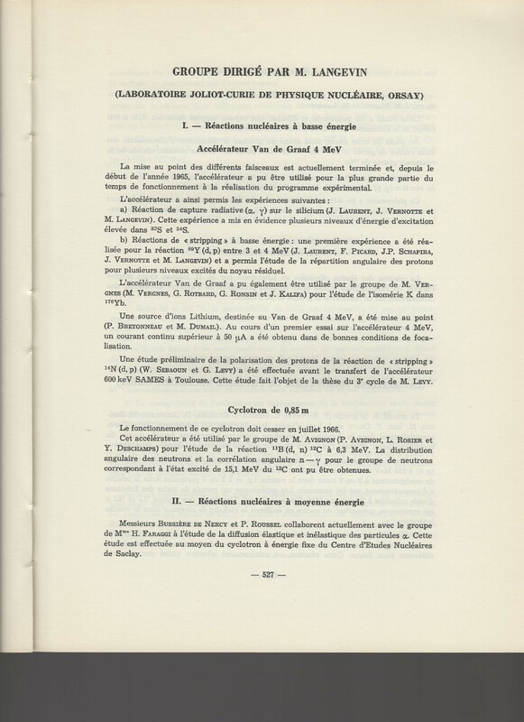 Rapport CNRS 1964-1965 Rapport CNRS 1964-1965