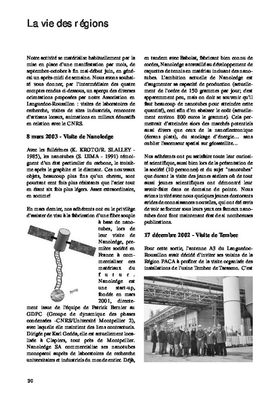 Bulletin de l'Association des anciens et des amis du CNRS n°33 Bulletin de l'Association des anciens et des amis du CNRS n°33
