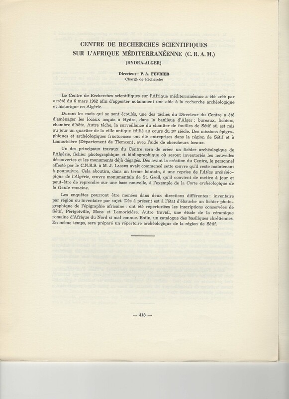 Rapport CNRS 1961-1962